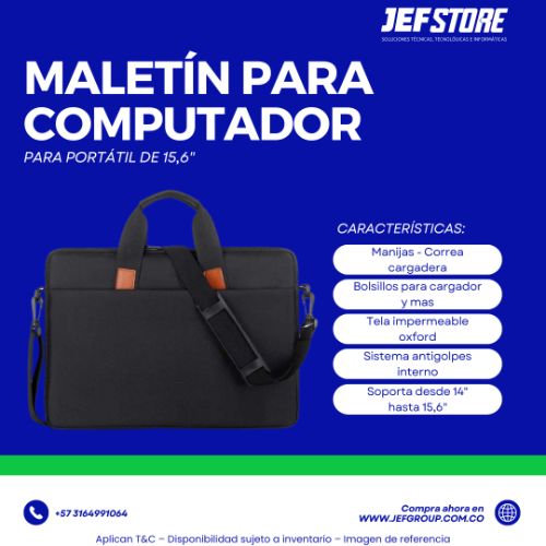 MALETÍN COMPUTADOR NEGRO 15 6"   619156