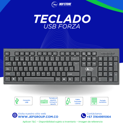 TECLADO USB FORZA KB-05