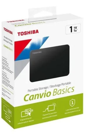DISCO DURO EXTERNO TOSHIBA CANVIO BASICS NEGRO DE 1 TB - 3.2