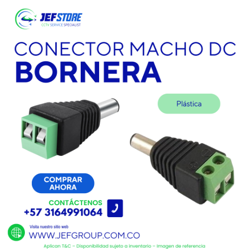 CONECTOR PLUG PARA CCTV MACHO X50 JALCCTV03