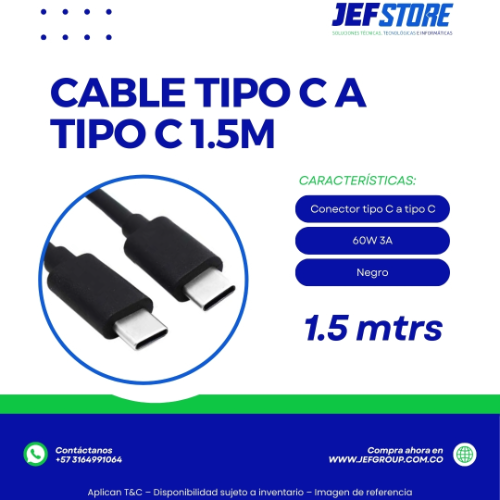 CABLE TIPO C A TIPO C 1.5M