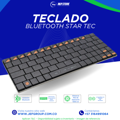 TECLADO BLUETOOTH SARTEC KB-B71 ( TABLET, CELULAR, TV )