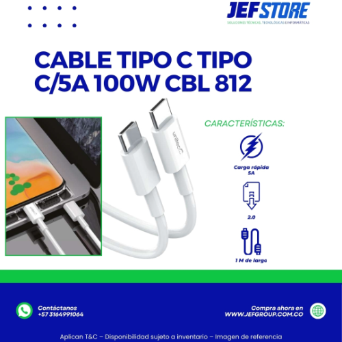 CABLE TIPO C TIPO C/5A 100W CBL 812