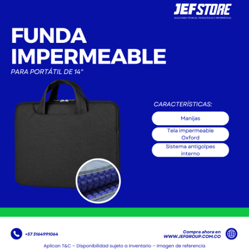 FUNDA IMPERMEABLE 14" - 0914" Color= NEG