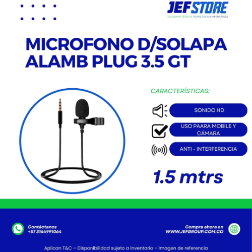 MICROFONO D/SOLAPA ALAMB PLUG 3.5 GT