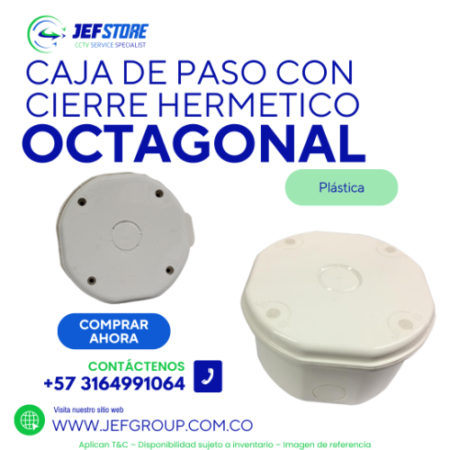 CAJA DE PASO OCTAGONAL BLANCA TORNILLO PLASTICO CIERRE HERMETICO TROQUEL PARA HUECOSX2
