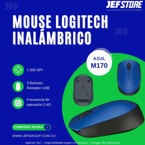 MOUSE LOGITECH M170 INALÁMBRICO AZUL