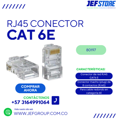 RJ45 CONECTOR CAT 6E PLÁSTICO ECONOMICO