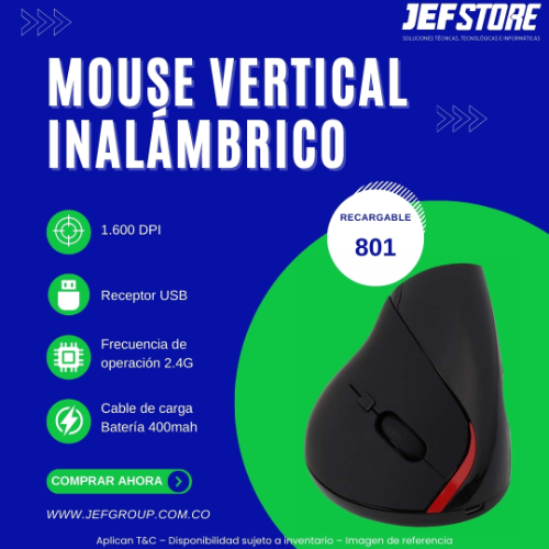 MOUSE VERTICAL INALÁMBRICO 801
