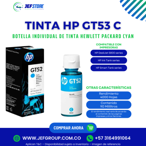 TINTA HP GT52 CYAN
