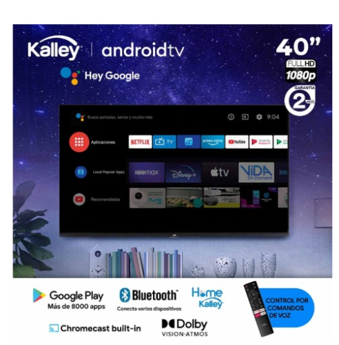 TV KALLEY 40 Pulgadas 102 cm K-ATV40FHDW FHD LED Smart TV Android