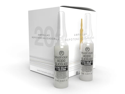 ampolleta de acido glicolico de vidrio  farma belleza