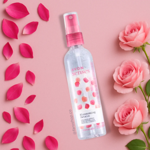 blossoming petals col spray de pelatos de rosas avon rosada 120ml