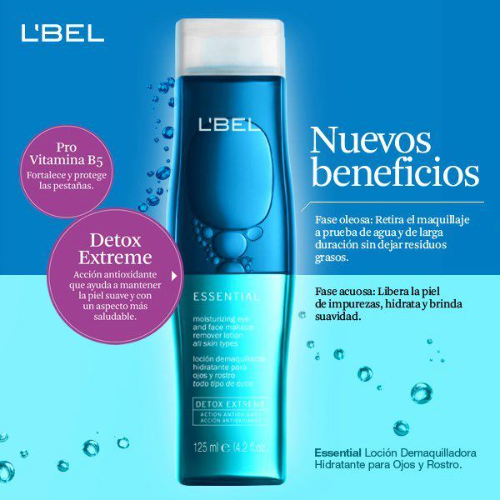 desmaquillante bifasico essential rostro y ojos 125ml revista de lbel