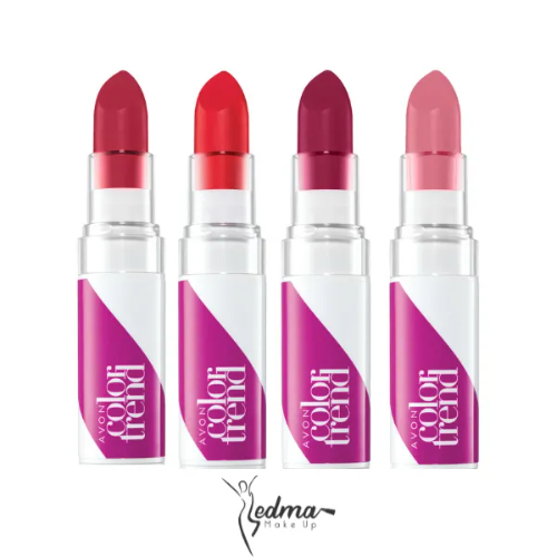 labial de color trend avon  tono rosa durazno y rojo vibrante y watermelon