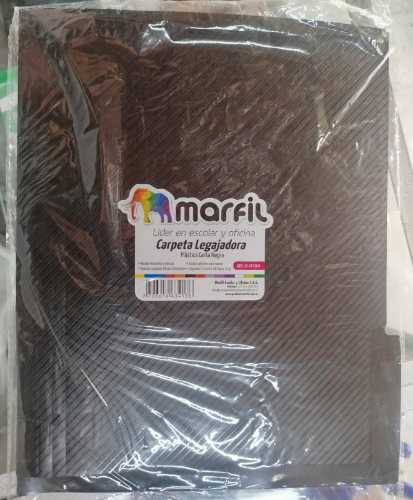 CARPETA LEGAJADORA PLASTICA CARTA NEGRA MARFIL
