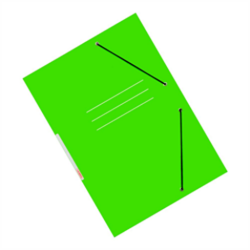 CARPETA DE SEGURIDAD CON ELASTICO VERDE LIMON MARFIL