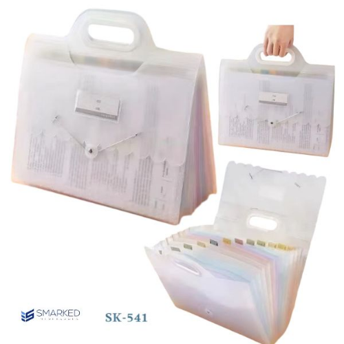 ARCHIVADOR PLASTICO 13 BOLSILLOS CON MANIJA SK-541
