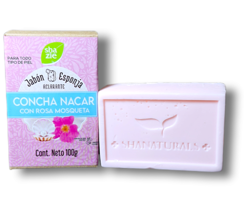Jabon Esponja Concha Nacar Con Rosa Mosqueta 100gr