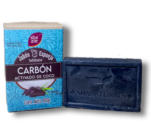 Jabon Esponja Carbón Activado De Coco 100gr