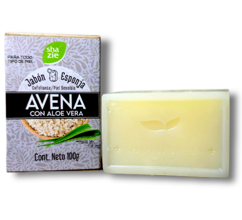 Jabon Esponja Avena Con Aloe Vera 100gr Shanaturals