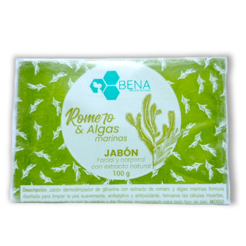 Jabon Algas Marinas y Romero 100g Bena