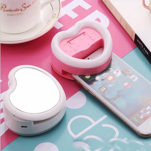 Aro LED Selfie Corazón con apoya celular