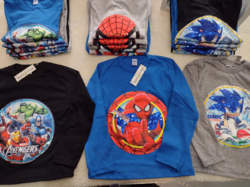 INV-PV0225 REMERAS MANGA LARGA PERSONAJES CON LUCES  "J.KIDS"