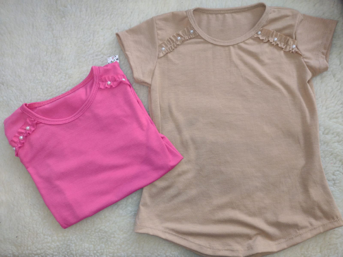 PN0214 REMERA MANGA CORTA MODAL NENA CON PELITAS"S.K"