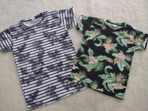 +PV0207 REMERAS MANGA CORTA ALGODON FLOREADAS NENE "DEGLORI"