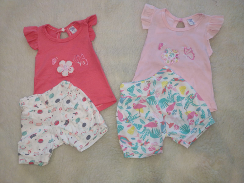 +PB0309 CONJUNTO REMERA+SHORT ALGODON BEBA "PAQUITOS"