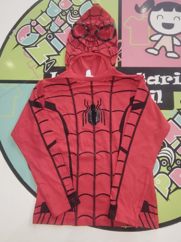 PV0248 REMERA MANGA LARGA CON CAPUCHA SPIDERMAN "MELAZA"