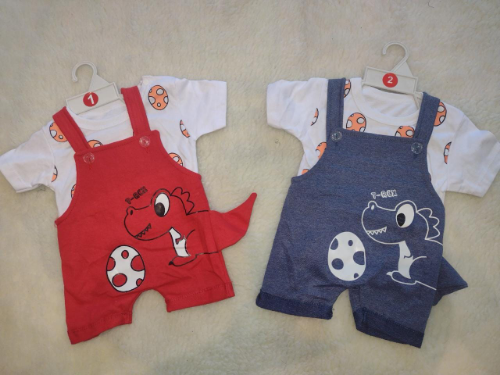 +PB0308 JARDINERA + REMERA BEBE "PAQUITOS"