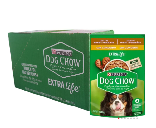Dog chow pouch cordero adulto Minis y Pequeños 100grx15und