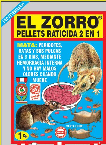 EL ZORRO PELLETS RATICIDA 2 EN 1 1KG