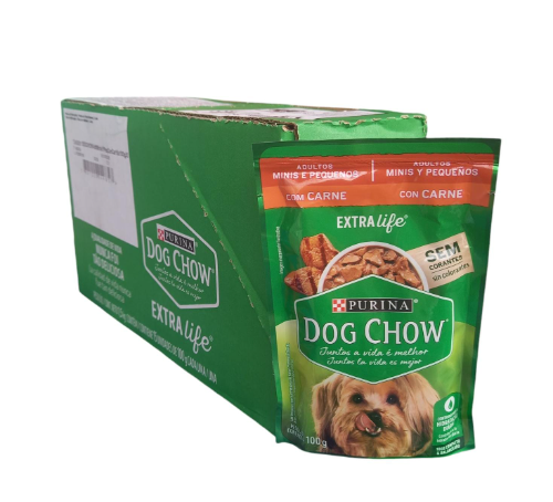 Dog chow pouch carne adulto Minis y Pequeños 100grx15und