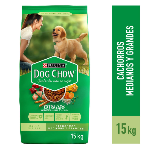 Dog Chow Cachorros Mediano y Grande 15Kg