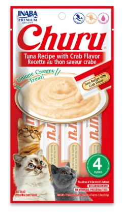 Churu Purée Receta de Atún Con sabor cangrejo  snack para gatos 56gr
