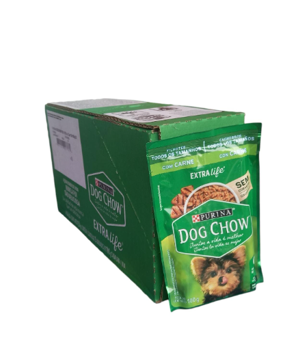 Dog chow pouch carne cachorro Todo los tamaños 100grx15und