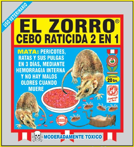 EL ZORRO CEBO RATICIDA 2 EN 1 20GR