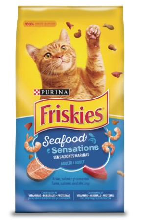 Friskies Adulto Sensaciones Marinas (Atún, salmón y camarón) 7.5Kg