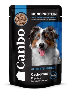 CANBO DOG TROCITOS CORDERO CACHORRO POUCH 100GR