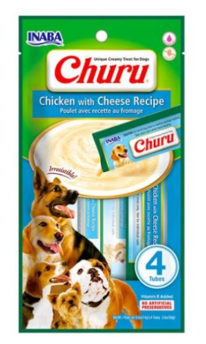 CHURU PERRO - SABOR DE POLLO CON QUESO 4X12GR