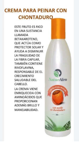CREMA DE PEINAR NATUAFRO DE CHOMTADURO 500ML