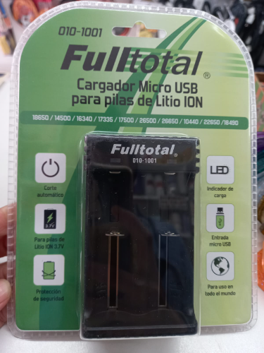 Cargador de pilas de Litio doble Fulltotal  USB