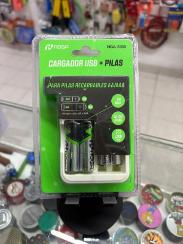 Cargador de pilas USB con 2 aaa y 2 aa Noga NGA-5300