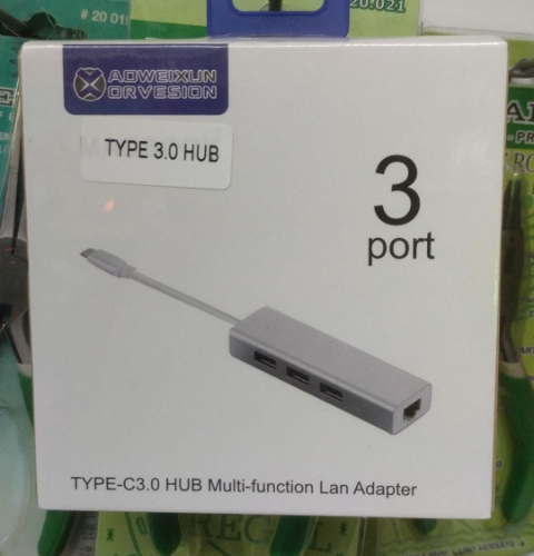 HUB Tipo C  con 3 USB mas LAN