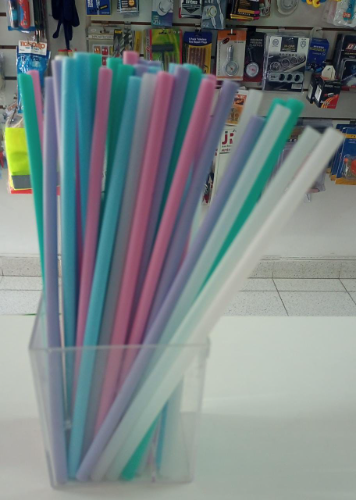 Bombilla Sorbete Reutilizable Plastico Pastel