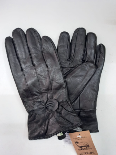 Guante de cuero negro dama