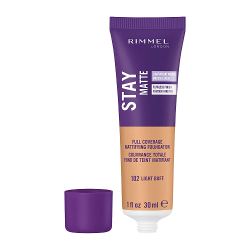 Base rimmel london stay matte 102 light buff